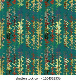 Abstract art, ethnic seamless pattern. Paint spots. Distressed texture. Grunge print. Fabric design