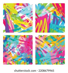 Abstract Art. Expression Brush. Colorful. Texture. Lines, Natural Shape.