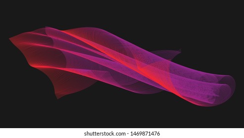 abstract art fish wavy line design