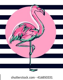 Abstract art flamingo, Bird illustration. illustration art, wildlife, Illustration birds. birds flying, animals, bird silhouette, art flamingo design vector