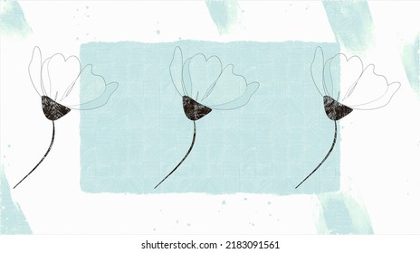 Abstract art floral background vector. Organic shapes, minimal design 
