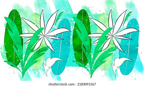 Abstract art floral background vector. Organic shapes, minimal design 
