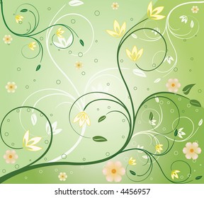 Abstract art floral background vector illustration