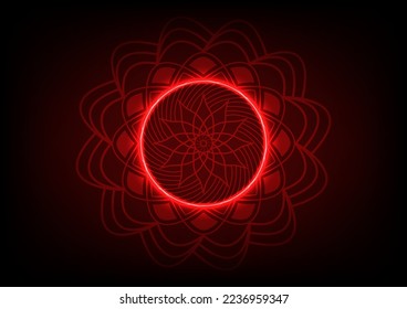 Abstract art. Floral pattern. Light line geometry. Red Mandala Background. vector design illustration.