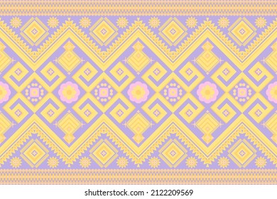 Abstract art. Flowers and things use geometric shapes in their designs. Use yellow and light pink tones. can be used in a variety of whether it is textile work Make a background.