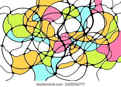 Abstract art in the form. Neurographics creative art. Psychology coaching problem solving. Algorithm gratitude