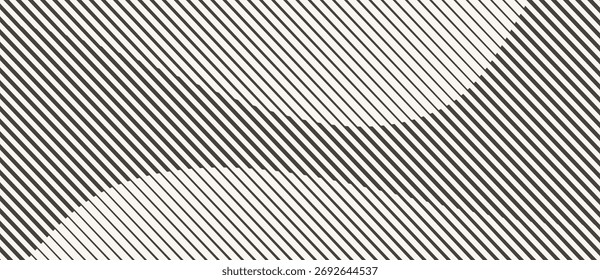 Abstract art geometric background with diagonal lines. Optical illusion with waves and transition.
