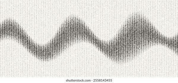 Abstract art geometric background with dots. Optical illusion with waves and transition.