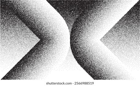 Abstract art geometric background with dots. Optical illusion with waves and transition.