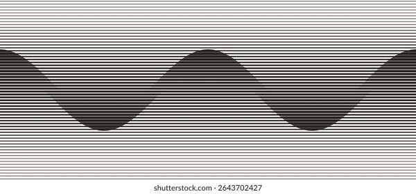 Fundo geométrico com linhas. Ilusão óptica com ondas e transição.	