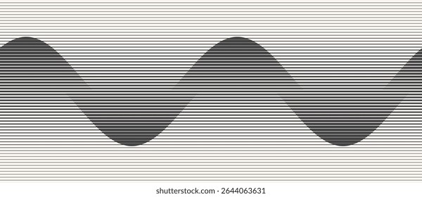 Abstract art geometric background with lines. Optical illusion with waves and transition.