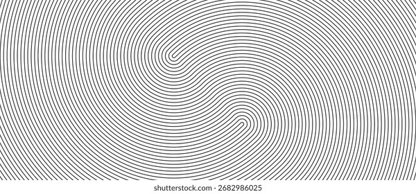 Abstract art geometric background with lines. Iptical illusion with black lines over white background.