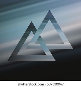 Abstract art geometric background.the mirror pyramid is a geometric shape