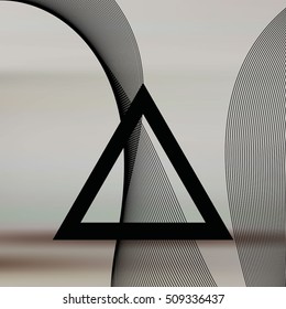 Abstract art geometric background.the pyramid with the effect of wind geometric shape