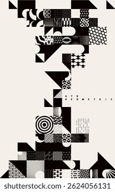 Abstrakte Kunst geometrischen Hintergrund. Satz von grafischen Dekorationsquadraten.  