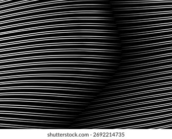 Fondo geométrico del arte Abstractas con el patrón abstracto brillante de las líneas negras y blancas 3D. Ilusión óptica en blanco y negro con transición.