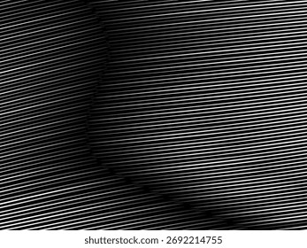 Fondo geométrico del arte Abstractas con el patrón abstracto brillante de las líneas negras y blancas 3D. Ilusión óptica en blanco y negro con transición.