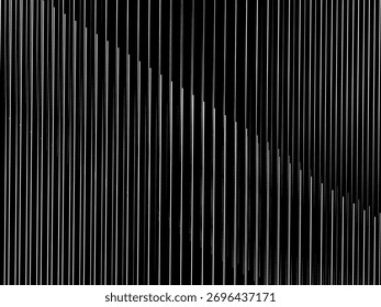 Abstract art geometric background with shiny abstract 3d black and white stripes pattern. Black and white optical illusion with waves and transitions.	

