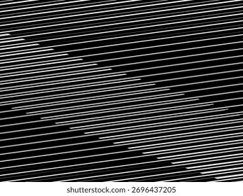 Abstract art geometric background with shiny abstract 3d black and white stripes pattern. Black and white optical illusion with waves and transitions.	
