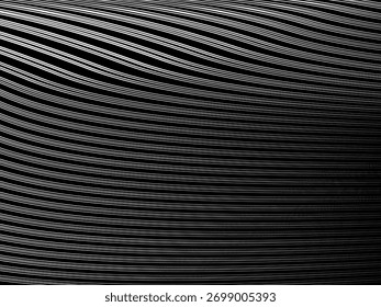 Abstract art geometric background with shiny abstract 3d black and white lines pattern. Black and white optical illusion with transition.