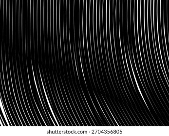 Abstract art geometric background with shiny abstract 3d black and white stripes pattern. Black and white optical illusion with waves and transitions.	