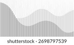 Abstract art geometric background with vertical lines. Optical illusion with waves and transition. Vector Illustration