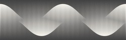 Abstract Art Geometric Background With Vertical Lines. Optical Illusion With Waves And Transition.