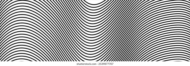 Fondo geométrico de arte Abstractas con líneas de Vertical. Ilusión óptica con ondas, Vector