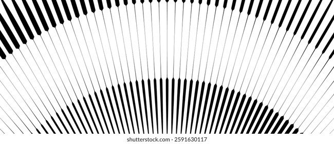 Abstract art geometric background with vertical lines. Optical illusion with waves and transition.