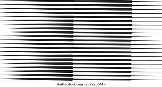 Abstract art geometric background with vertical lines. Optical illusion with waves and transition.
