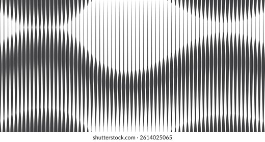 Abstract art geometric background with vertical lines. Optical illusion with waves