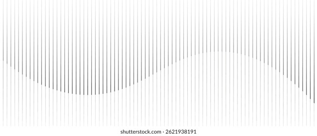 Abstract art geometric background with vertical lines. Optical illusion with waves and transition. Vector Illustration