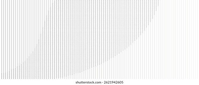 Fondo geométrico de arte Abstractas con líneas de Vertical. Ilusión óptica con ondas y transición. Ilustración vectorial