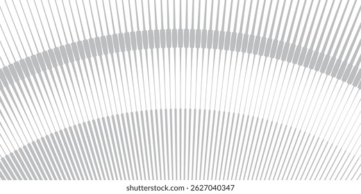 Abstract art geometric background with vertical lines. Optical illusion with waves and transition.