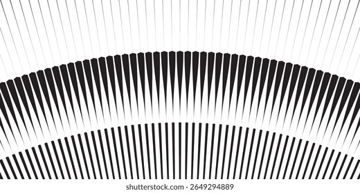 Fondo geométrico de arte Abstractas con líneas de Vertical. Ilusión óptica con ondas y transición.