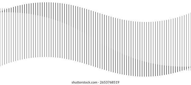 Fundo geométrico com linhas verticais. Ilusão óptica com ondas e transição.
