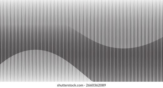 Abstrakte Kunst geometrischen Hintergrund mit vertikalen Linien. Optische Täuschung mit Wellen und Übergang.
