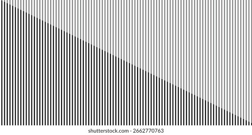 Abstrakte Kunst geometrischen Hintergrund mit vertikalen Linien. Optische Täuschung mit Wellen und Übergang. Vektorgrafik.