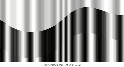 Fondo geométrico de arte Abstractas con líneas de Vertical. Ilusión óptica con ondas y transición moderna, Eps.10
