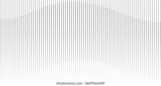 Fundo geométrico com linhas verticais. Ilusão óptica com ondas e transição. Ilustração vetorial