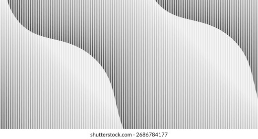 Abstract art geometric background with vertical lines. Optical illusion with waves and transition. Vector Eps10
