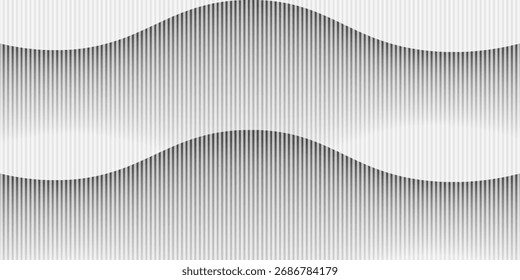 Fundo geométrico com linhas verticais. Ilusão óptica com ondas e transição. Vetor Eps10