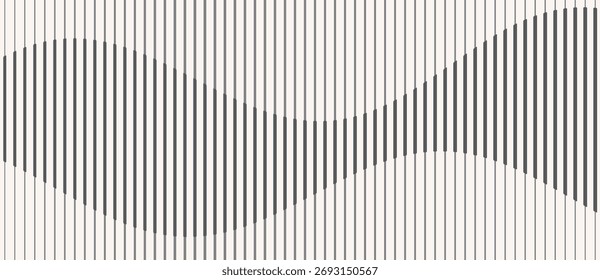 Fondo geométrico de arte Abstractas con líneas de Vertical. Ilusión óptica con ondas y transición.