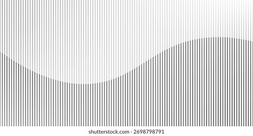 Abstract art geometric background with vertical lines. Optical illusion with waves and transition. Vector Illustration