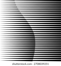 Fondo geométrico de arte Abstractas con líneas de Vertical. Ilusión óptica con ondas y transición. Vector Eps10