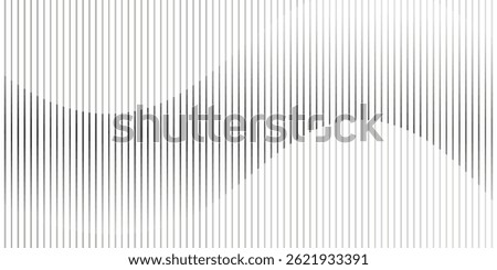 Abstract art geometric background with vertical lines. Optical illusion with waves and transition. Vector Illustration