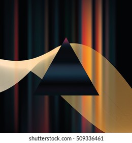 Abstract art geometric background.mirrored black pyramid geometric shape