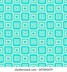 Abstract art geometric distressed seamless pattern with squares. Repeating background texture. Fabric design. Wallpaper - vector 