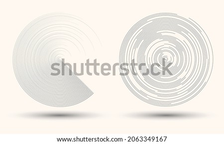 Abstract art geometric lines in circle shape. Decorative pattern background. Chaos and order concept. Radar icon.