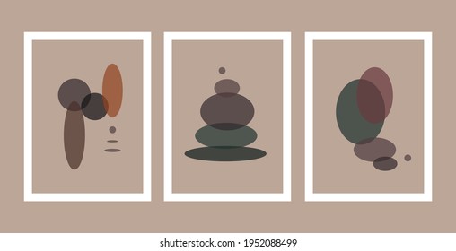 Abstract art of geometric shapes in brown colors. Design for greeting cards, covers, prints, wall and fabric decoration.